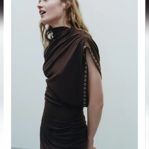 Zara Asymmetric Ruffle Short Dress